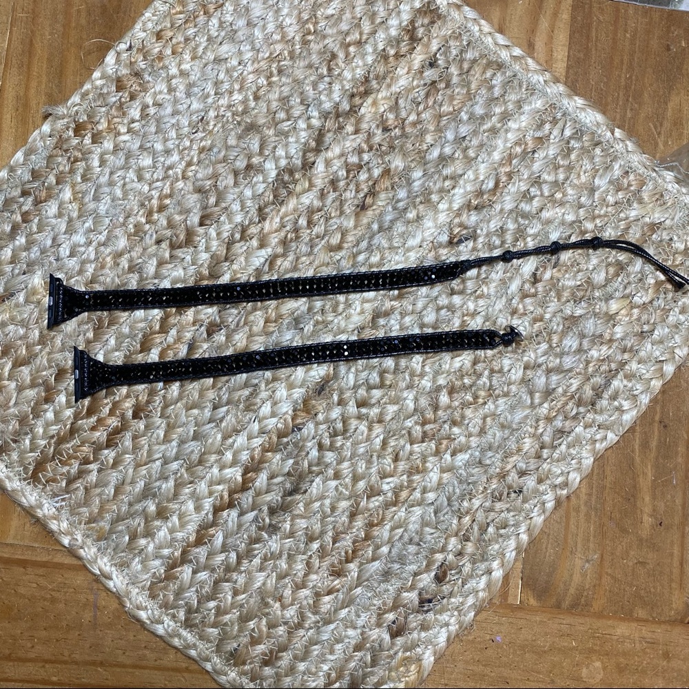 Victoria Emerson black beaded Apple Watch strap